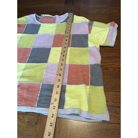 Women’s Mansted Pastel Color Block Blouse Casual Size Large Yellow Pink Brown - Picture 4 of 5